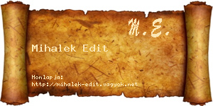Mihalek Edit névjegykártya